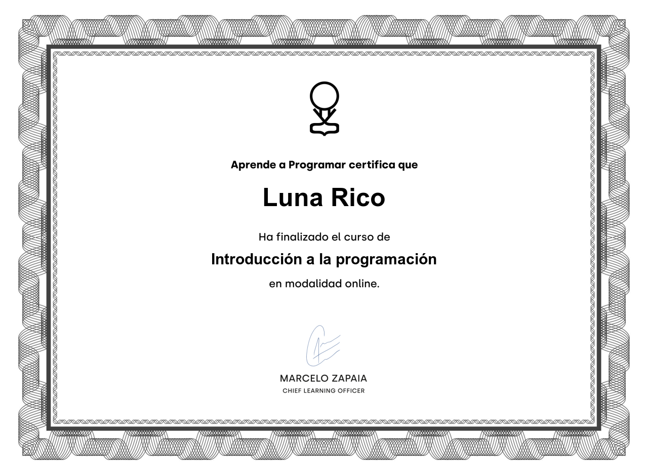 Certificado de Introducción a la Programación